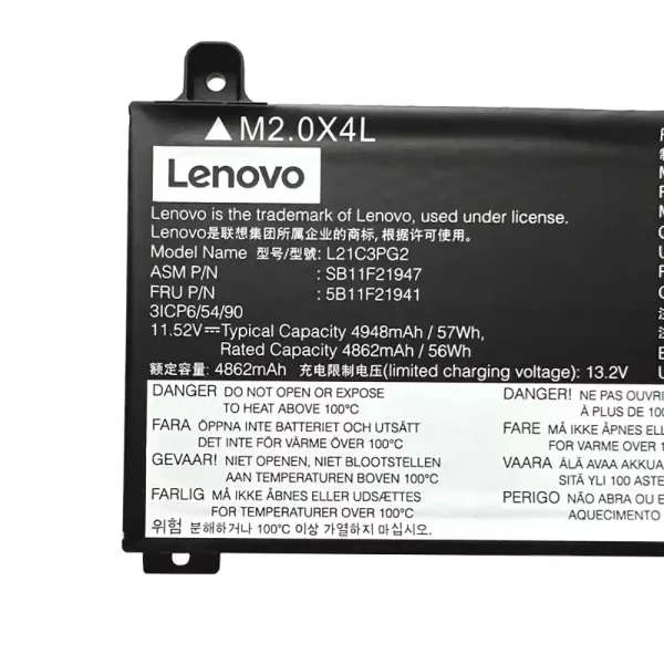 Batteria per portatile Lenovo L21C3PG2 L21M3PG2 - immagine 4