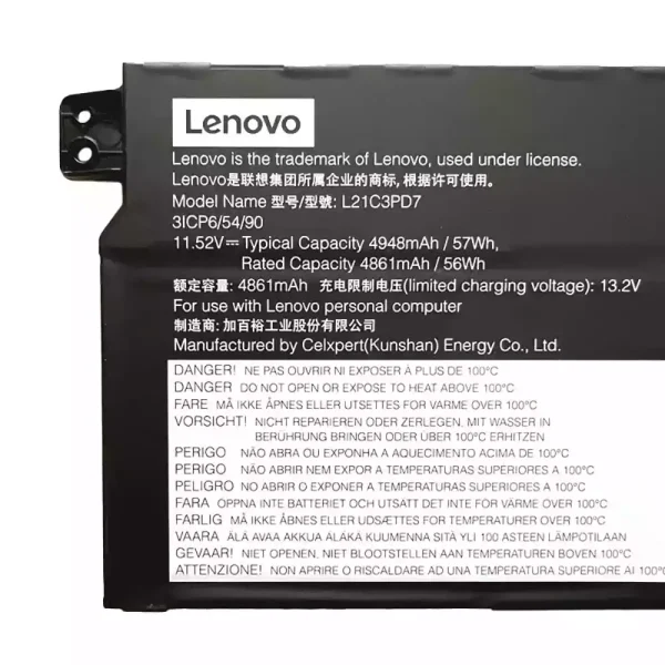 Batteria per portatile LENOVO L21C3PD7 L21M3PD7 - immagine 3