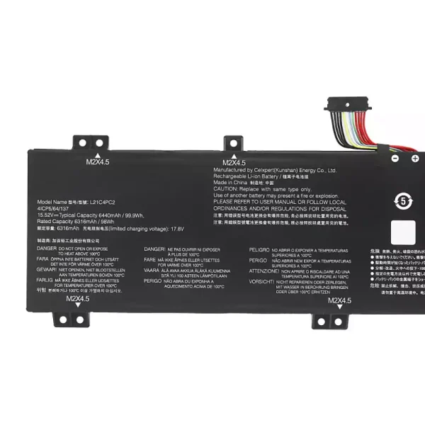 Batteria per portatile LENOVO L21C4PC2 L21C4PC3 L21D4PC2 L21M4PC5 L21M4PC6 - immagine 3