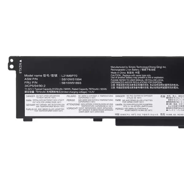 Batteria per portatile LENOVO L21M6P70 L21L6P70 L21D6P70 - immagine 3