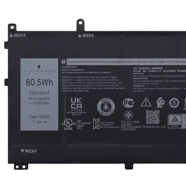 Batteria per portatile DELL VG661 V4N84,DELL Alienware x14 R1 R2 - immagine 3