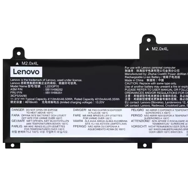 Batteria per portatile LENOVO L22B3P70 L22X3P70 L22M3P70 - immagine 3