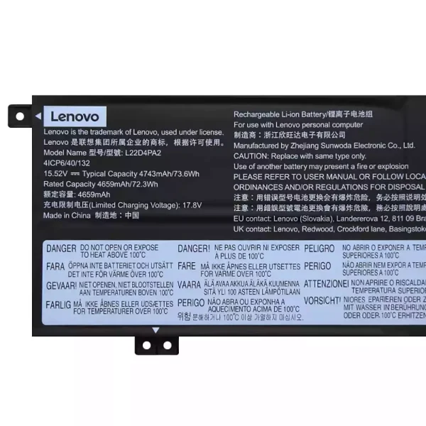 Batteria per portatile LENOVO L22C4PA2 L22D4PA2 L22M4PA2 - immagine 3