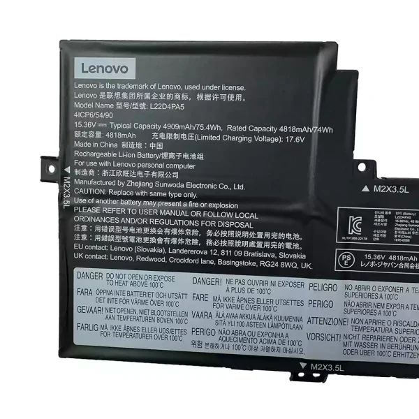 Batteria per portatile LENOVO L22D4PA5 L22C4PA5 L22M4PA5 - immagine 3