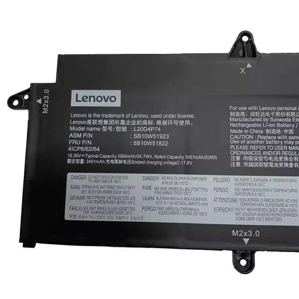 Batteria per portatile LENOVO L20M4P74 L20C4P74 - immagine 2