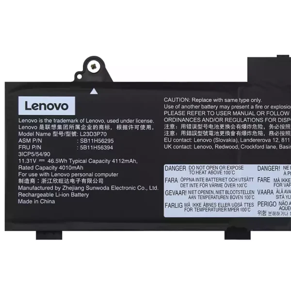 Batteria per portatile Lenovo L23D3P70 L23X3P70 L23M3P70 - immagine 3
