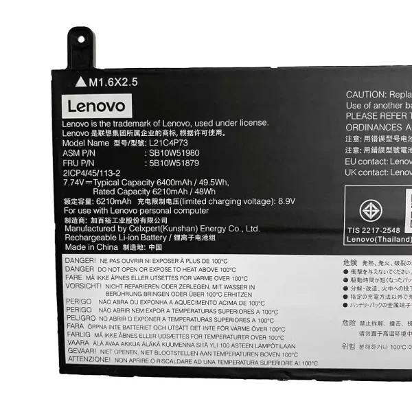 Batteria per portatile LENOVO L21M4P73 L21C4P73 - immagine 2