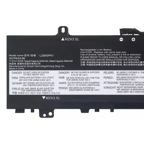 Batteria per portatile LENOVO L23M3PK1 L23X3PK1 L23B3PK1 L23D3PK1 L23C3PK1 - immagine 3