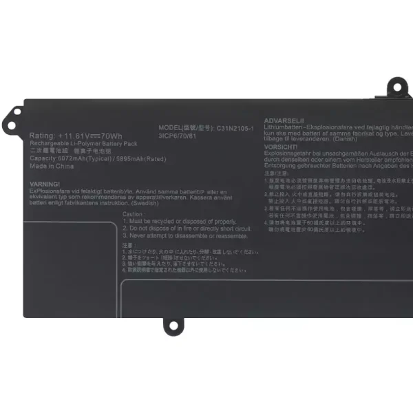 Batteria per portatile ASUS C31N2105-1 - immagine 3