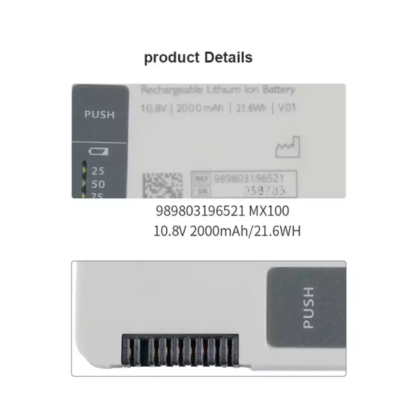 Batteria di ricambio per Philips IntelliVue X3,MX100,MX700 - immagine 4