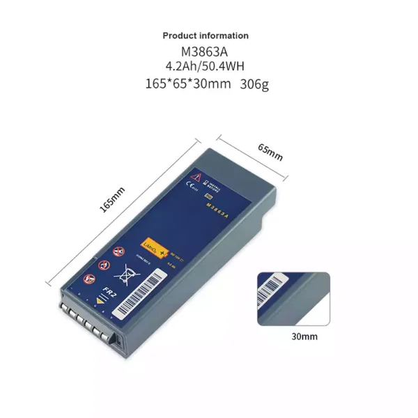 Batteria di ricambio per Philips HeartStart FR2 HeartStart FR2+ M3860A M3861A M3863A M3840A M3841A - immagine 3
