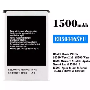 Batteria EB504465VU per Samsung B6520 Omnia PRO 5/S8530 Wave /S8500 Wave 2