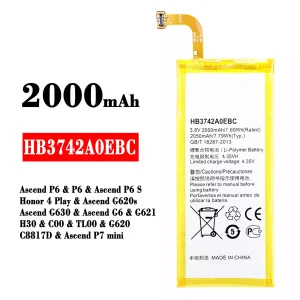Batteria HB3742A0EBC per HUAWEI P6 / P6 S / Honor 4 Play / G6 / P7 mini