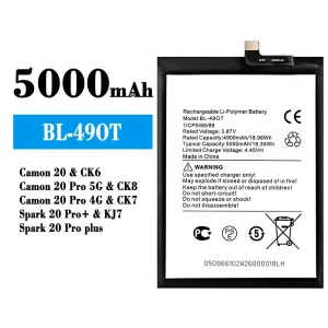 Batteria BL-49OT per Tecno Camon 20 / Camon 20 Pro 5G  / Camon 20 Pro 4G / Spark 20 Pro+ / Spark 20 Pro plus