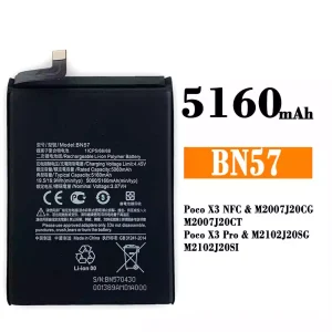 Batteria BN57 per Xiaomi Poco X3 NFC /Poco X3 Pro