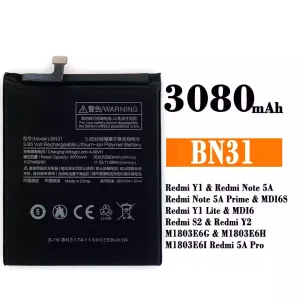 Batteria BN31 per Xiaomi Redmi Y1 / Redmi Note 5A /Redmi Y1 Lite / Redmi S2 / Redmi Y2 / Redmi 5A Pro