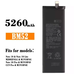 Batteria BM52 per Xiaomi Note 10,Note 10 Lite,Note 10 Pro / CC9 Pro