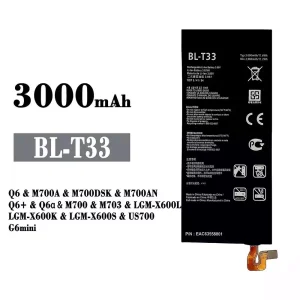Batteria BL-T33 per LG Q6 /Q6+ /Q6a /G6mini