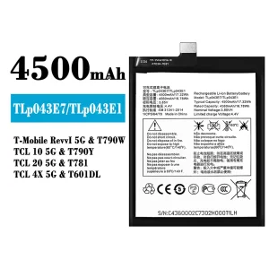 Batteria TLP043E7/TLP043E1 per Alcatel T-Mobile RevvI 5G/TCL 10 5G/TCL 20 5G/TCL 4X 5G