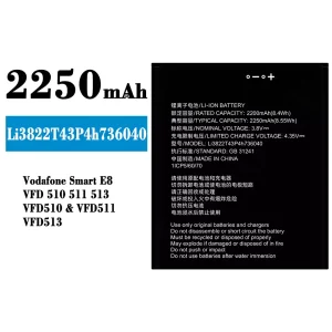 Batteria Li3822T43P4h736040 per ZTE Vodafone Smart E8