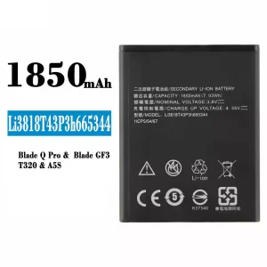 Batteria Li3818T43P3h665344 per ZTE Blade Q Pro/Blade GF3/T320/A5S