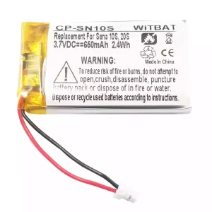 Batteria per cuffie Sena 10S,20S,Sena 30K SP46,Sena Tufftalk Lite,Sena 10S-01,Sena 20s-01,Sena 20s evo,Sena 30K-01D,802540