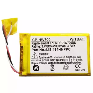 Batteria per cuffie Sony Walkman NWZ-A15,NWZ-A16,NWZ-A17,MDR-HW700DS