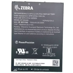 Batteria per ZEBRA BTRY-ET4X-10IN1-IN BT-000456