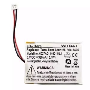 Batteria per TomTom Via 135,Via 1405,Via 1435T,Via 1505,Via 1535T
